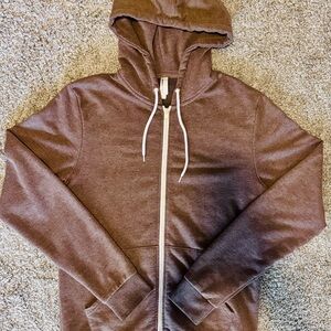 American Apparel Flex Fleece Full Zip Light Brown Hoodie Medium